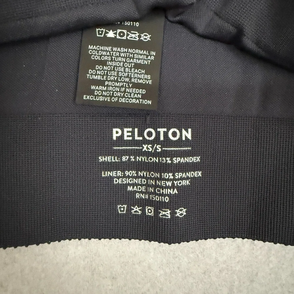 Peloton Women's Size XS/S Seamless Square Neck Bra 214‎ Black NWT